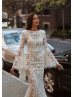 Beaded Ivory Lace Polka Dots Tulle Gorgeous Wedding Dress